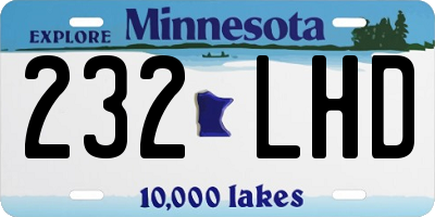 MN license plate 232LHD