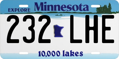MN license plate 232LHE