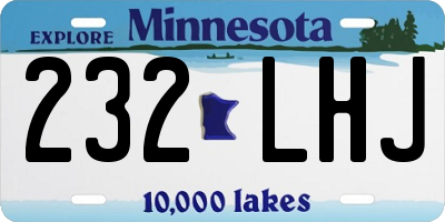 MN license plate 232LHJ