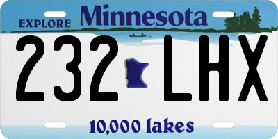 MN license plate 232LHX
