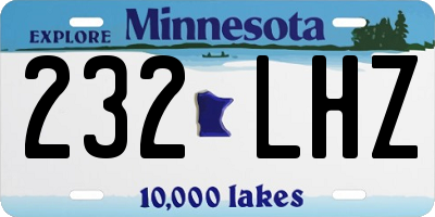 MN license plate 232LHZ