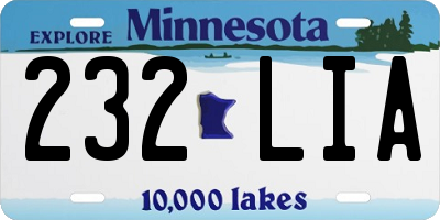 MN license plate 232LIA