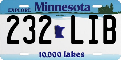 MN license plate 232LIB