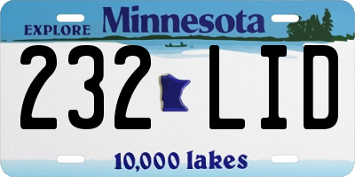 MN license plate 232LID