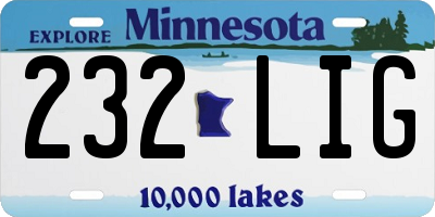 MN license plate 232LIG