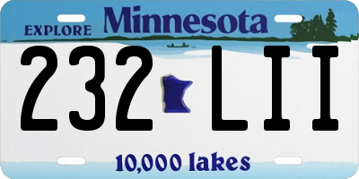 MN license plate 232LII