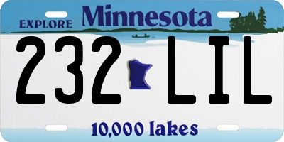MN license plate 232LIL