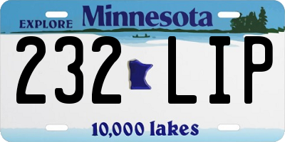 MN license plate 232LIP