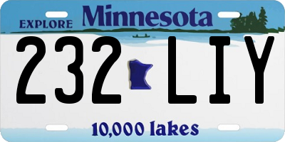 MN license plate 232LIY