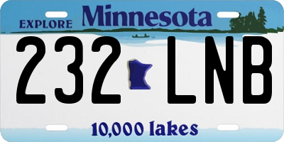 MN license plate 232LNB