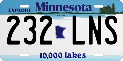 MN license plate 232LNS