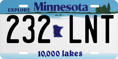MN license plate 232LNT