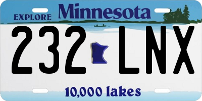 MN license plate 232LNX