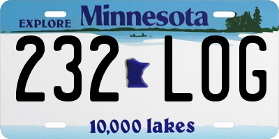 MN license plate 232LOG