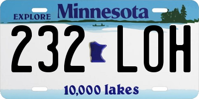 MN license plate 232LOH