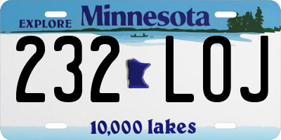 MN license plate 232LOJ