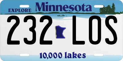 MN license plate 232LOS