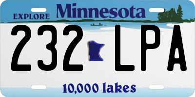 MN license plate 232LPA