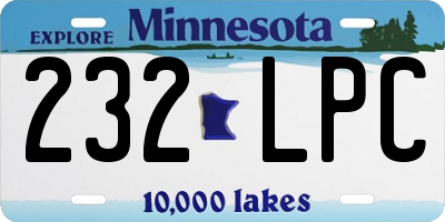 MN license plate 232LPC