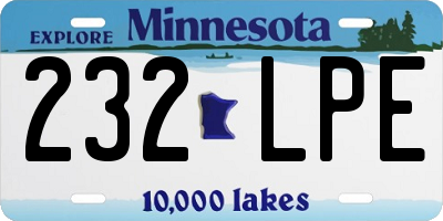 MN license plate 232LPE