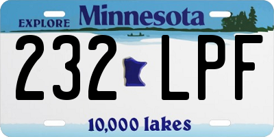 MN license plate 232LPF
