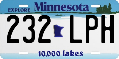 MN license plate 232LPH