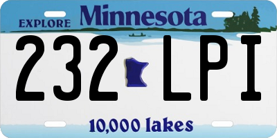 MN license plate 232LPI