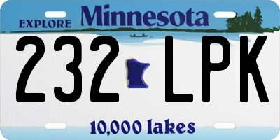 MN license plate 232LPK