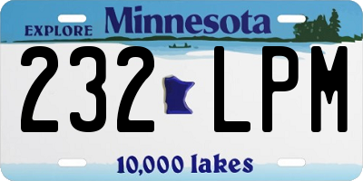 MN license plate 232LPM