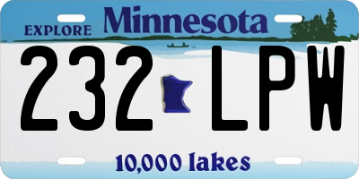 MN license plate 232LPW