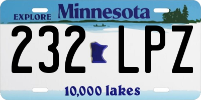 MN license plate 232LPZ