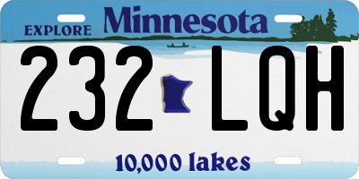 MN license plate 232LQH