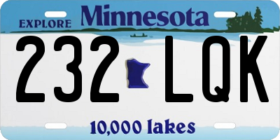 MN license plate 232LQK