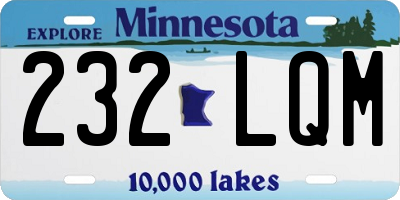 MN license plate 232LQM