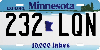 MN license plate 232LQN
