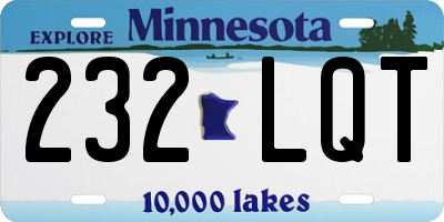 MN license plate 232LQT