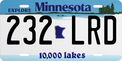 MN license plate 232LRD