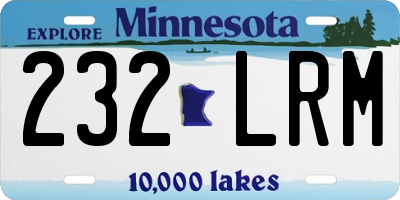 MN license plate 232LRM