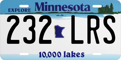 MN license plate 232LRS