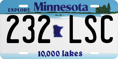 MN license plate 232LSC
