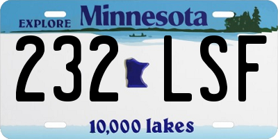 MN license plate 232LSF
