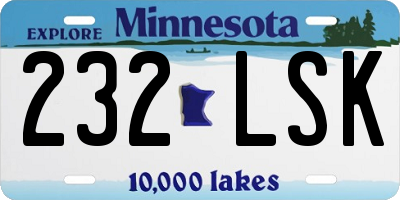 MN license plate 232LSK