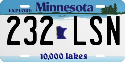 MN license plate 232LSN