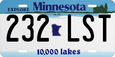 MN license plate 232LST