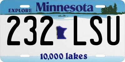 MN license plate 232LSU
