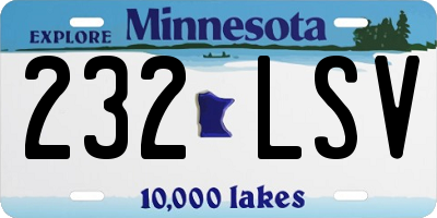 MN license plate 232LSV