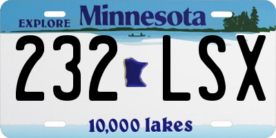 MN license plate 232LSX