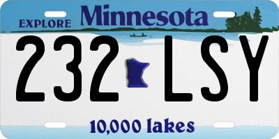 MN license plate 232LSY