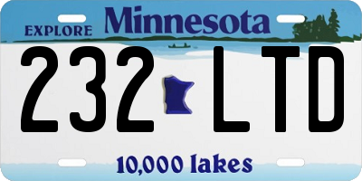 MN license plate 232LTD