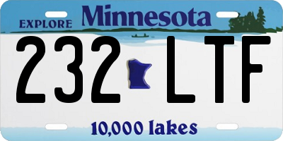 MN license plate 232LTF
